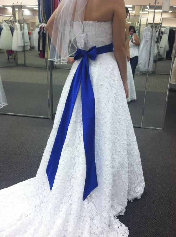 One Day Only – Huge Savings!David's Bridal Allover Beaded Corded Lace A-Line Gown/ CT2406
