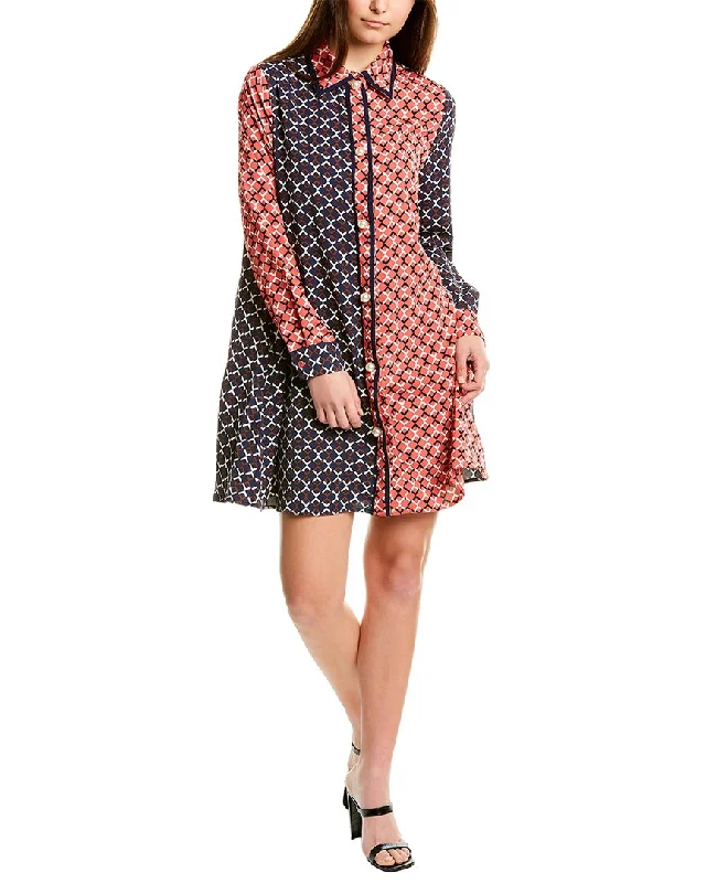 Buy More, Pay Less!Gracia Two Tones Lockheart Print Shirtdress
