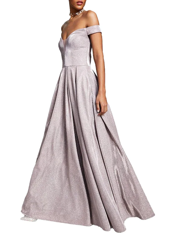One Day Only – Huge Savings!Juniors Womens Metallic Shimmer Evening Dress