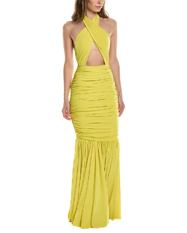 Save Like Never Before!Norma Kamali Cross Halter Fishtail Gown