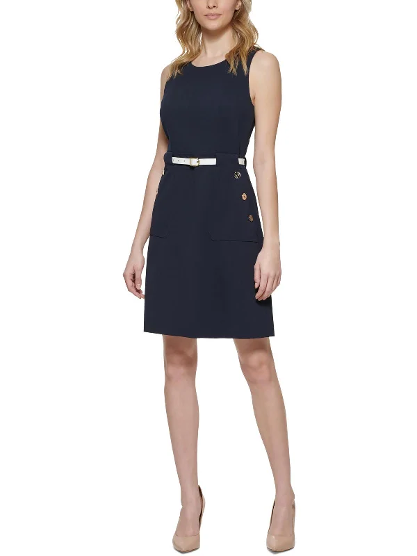 Every Deal is a Steal!Petites Womens Work Mini Sheath Dress
