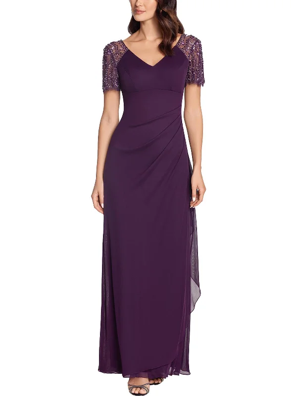 Your Chance to Save is Now!Plus Womens Embellished Maxi Evening Dress