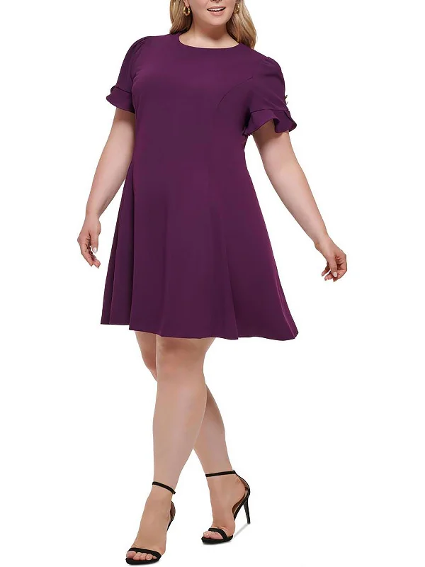 Every Deal is a Steal!Plus Womens Embellished Short Sleeve Fit & Flare Dress
