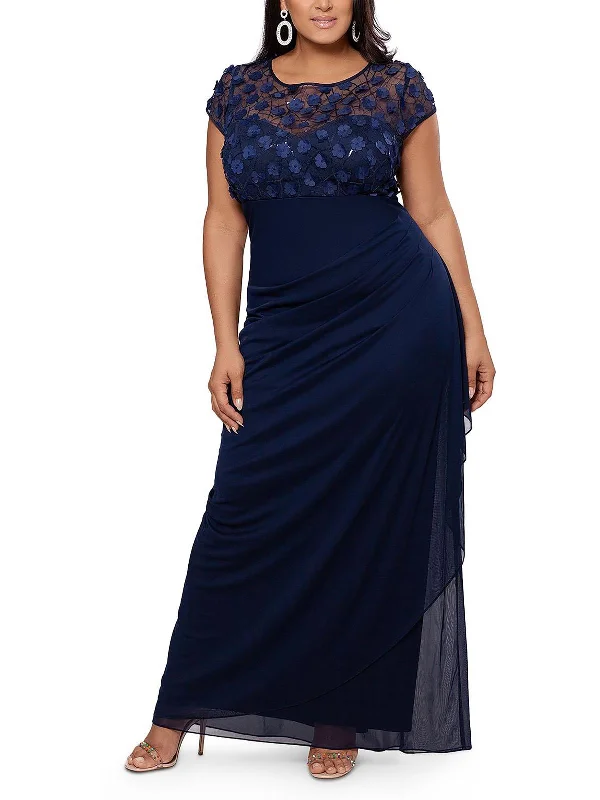Hottest Discounts of the Year!Plus Womens Floral Gathered Evening Dress