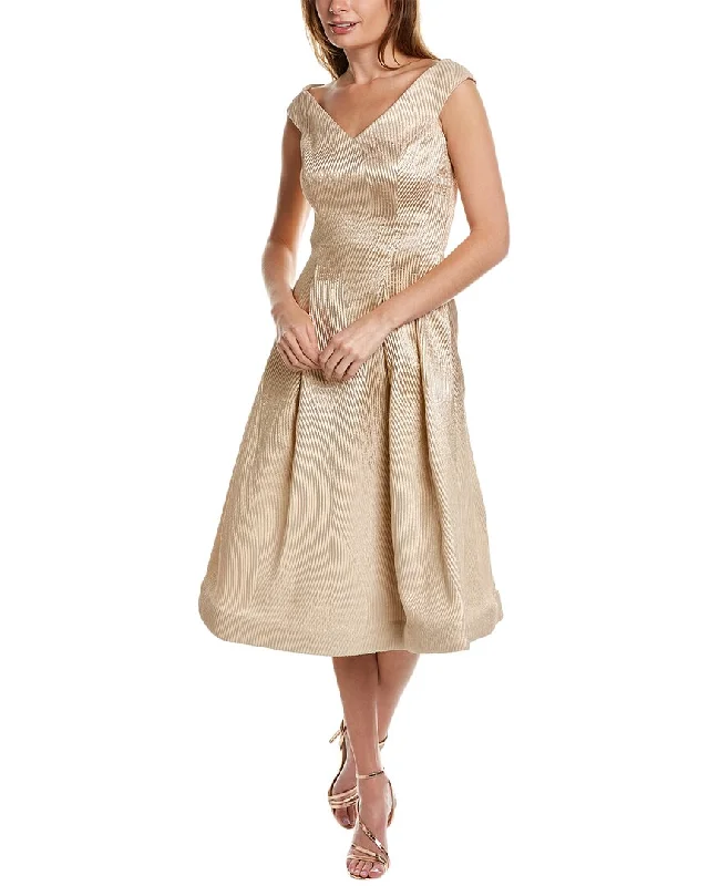 Exclusive Savings This Week!Teri Jon by Rickie Freeman Rib Textured Jacquard A-Line Dress