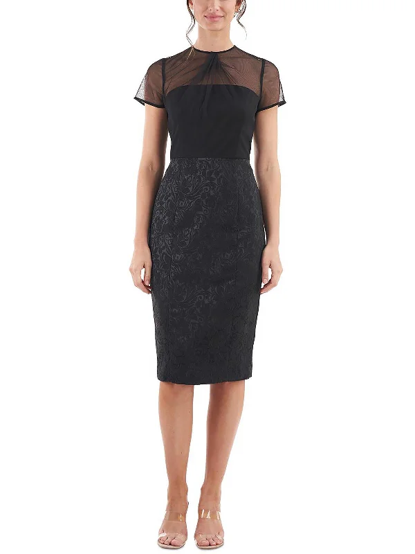 Don’t Wait – Deals Won’t Last!Valentina Womens Mesh Knee Sheath Dress