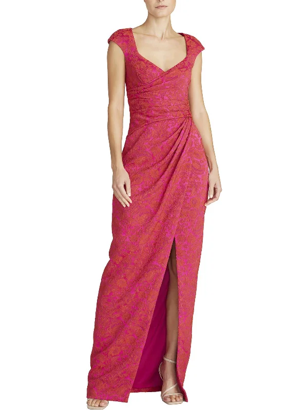 Steals and Deals Await!Womens Cap Sleeve Maxi Evening Dress