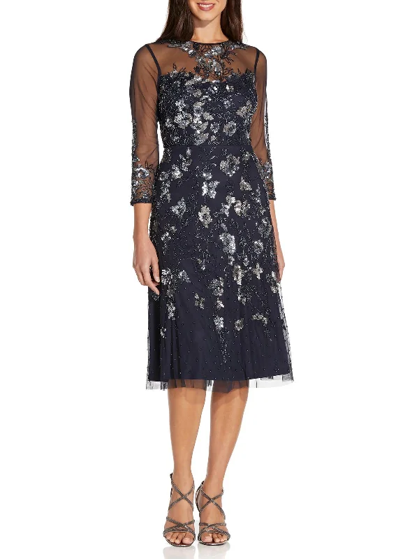 Best Deals Just for You!Womens Embellished Midi Cocktail and Party Dress