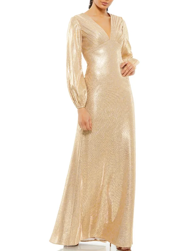 Massive Price Cuts!Womens Metallic Maxi Evening Dress
