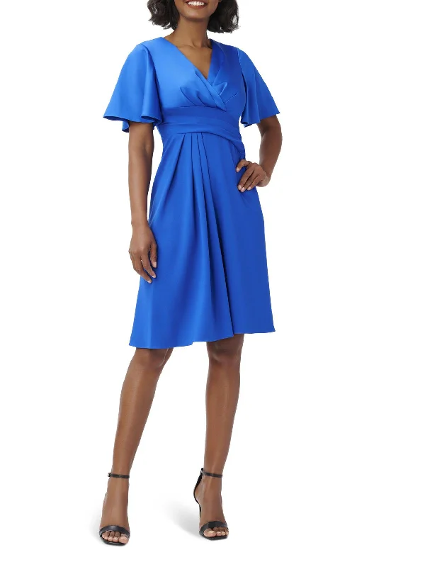 Your Best Deals Are Here!Womens Pleated V Neck Fit & Flare Dress
