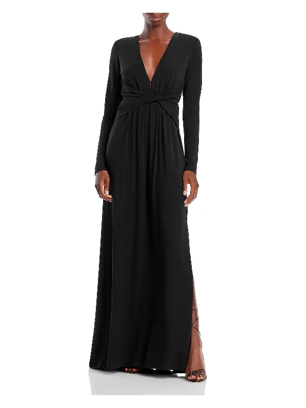 Biggest Sale of the Season!Womens Plunging Gathered Evening Dress