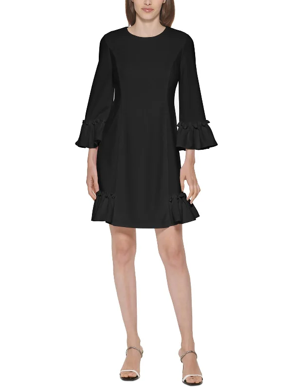 Incredible Savings Inside!Womens Ruffled Above Knee Shift Dress