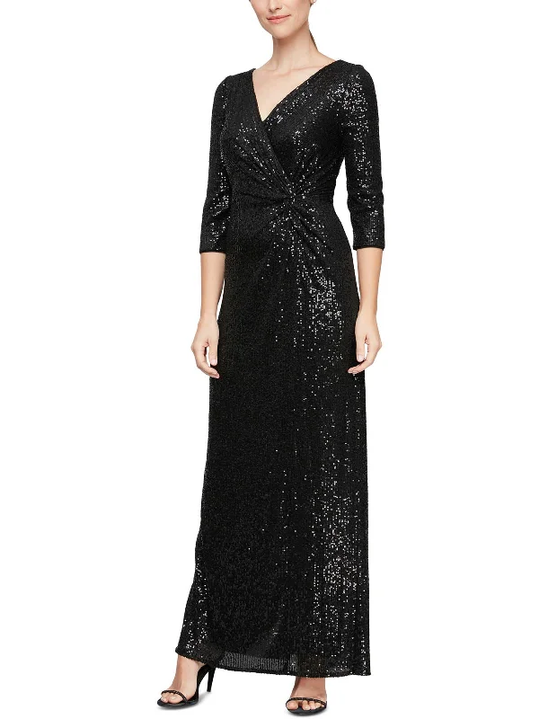 Biggest Sale of the Season!Womens Sequined Full Length Evening Dress
