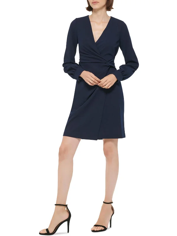 Shop Before It’s Gone!Womens Surplice Above Knee Wrap Dress