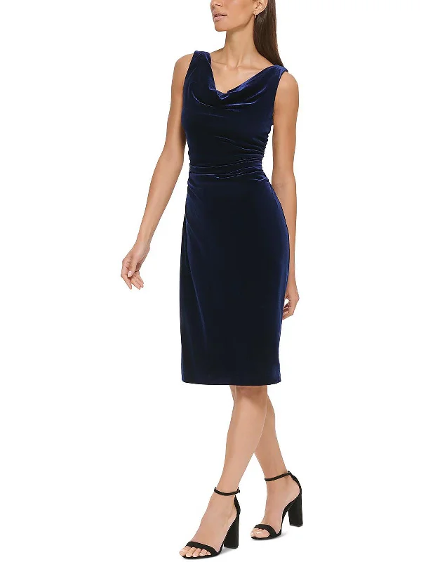 Your Discount is Waiting!Womens Velvet Knee Cocktail and Party Dress