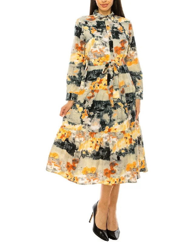 The Best Deals Won’t Wait!YAL New York Print Shirtdress