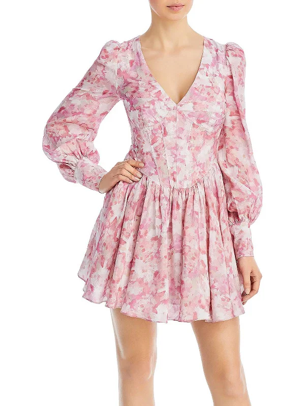 Save More When You Shop More!Zelina Womens Printed Mini Fit & Flare Dress