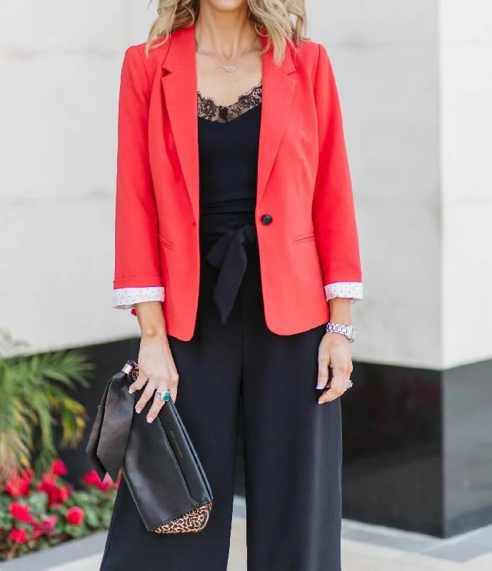 Find Your Perfect Deal Today!3/4 Sleeve Crepe Blazer In Cayenne