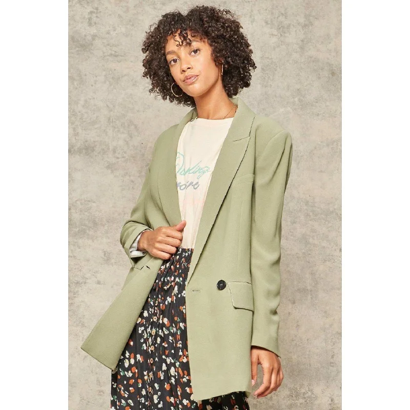 Don’t Wait – Shop Today!A Solid Woven Blazer Jacket