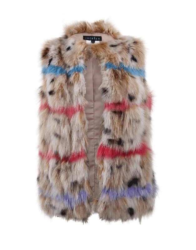 Save Like Never Before!Animal Print Fox Fur Vest