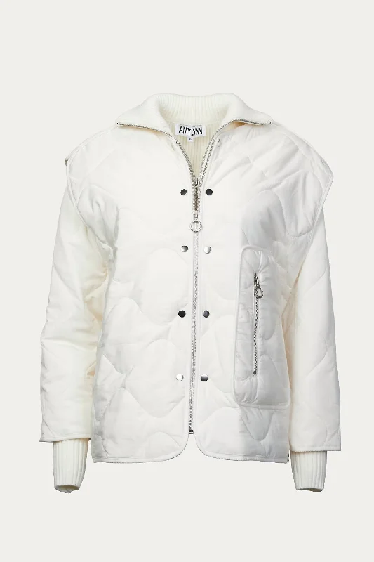 Crazy Discounts Inside!Ash Quilted Padded Removable Shell Jacket In White