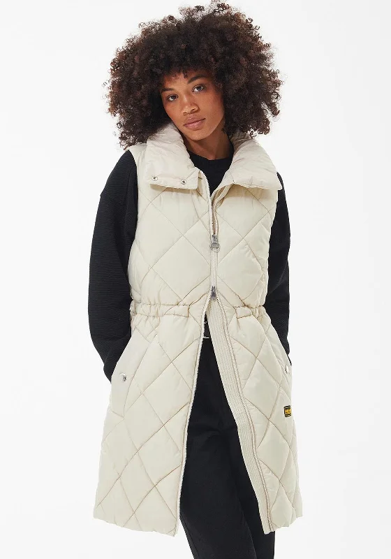 Every Deal is a Steal!Barbour International Womens Cruiser Long Gilet, Beige