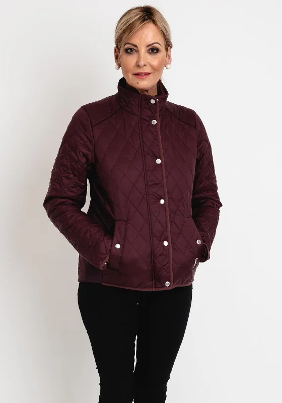One Click Away from Big Savings!Barbour Womens Yarrow Quilted Jacket, Burgundy