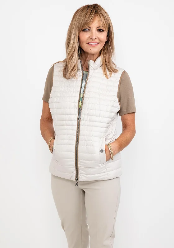 Limited Time Offer!Barbara Lebek Reversible Short Quilted Gilet, Stone