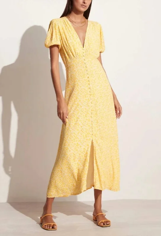 Buy One, Get One Free!Bellavista Midi Dress In Careyes Floral Marigold