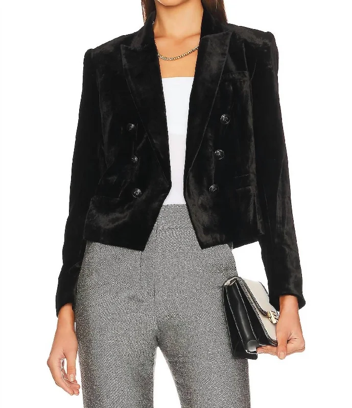 Buy More, Save More!Brooke Double Breasted Crop Blazer In Black