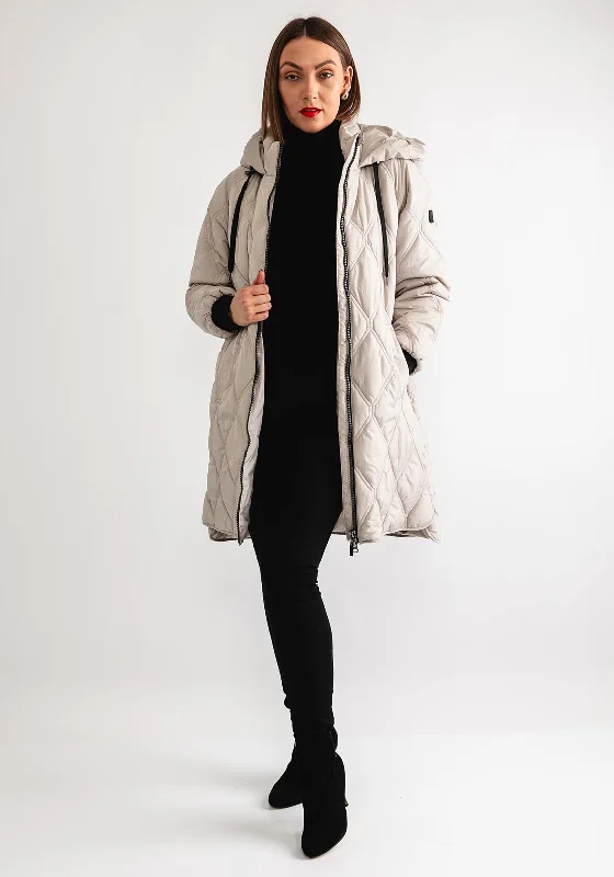 One Click Away from Big Savings!Etage Quilted Hooded Coat Black, Beige