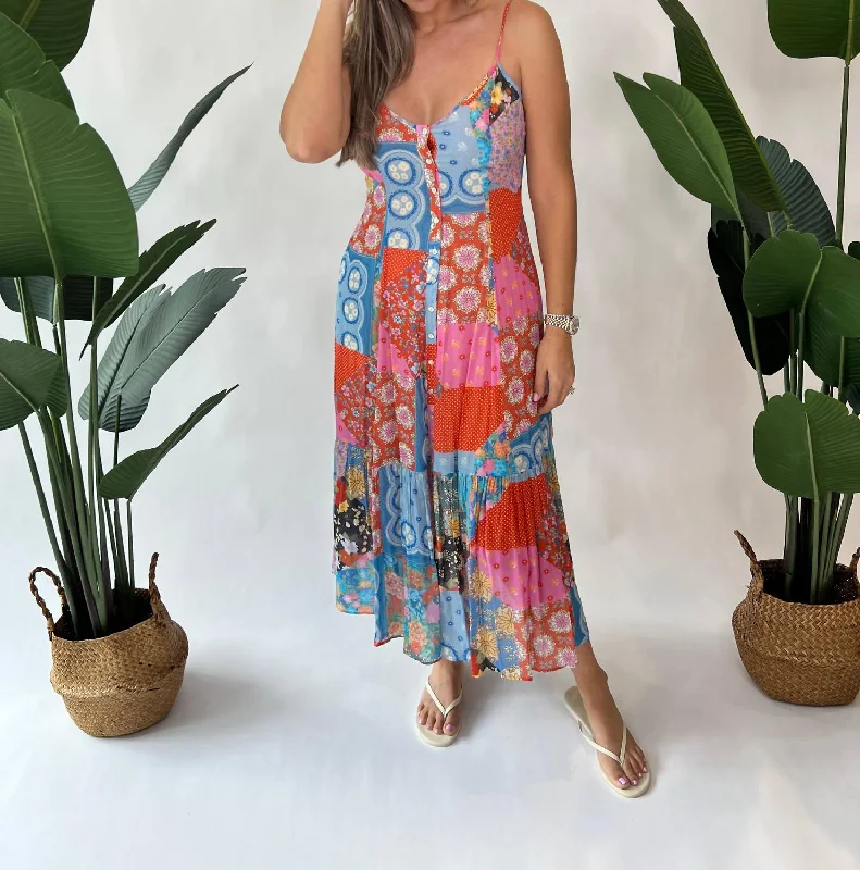 Your Chance to Save is Now!Cha Cha Strappy Midi Dress In Jewel