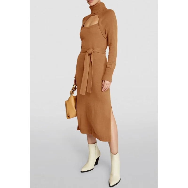 Today’s Deals, Tomorrow’s Regrets!Cherise Cutout Sweater Midi Dress In Toffee