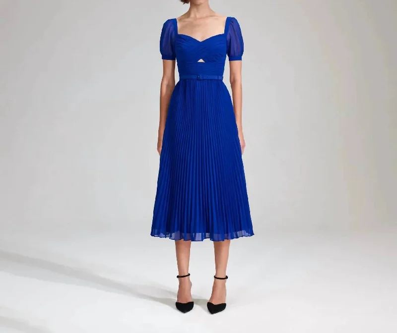 Everything Must Go!Chiffon Midi Dress In Cobalt