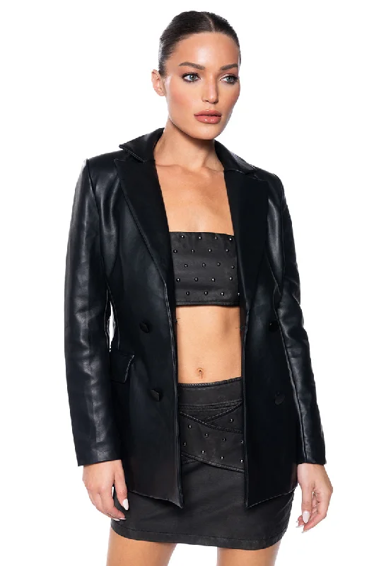 Only a Few Left – Order Now!CLASSIC FIT PU BLAZER
