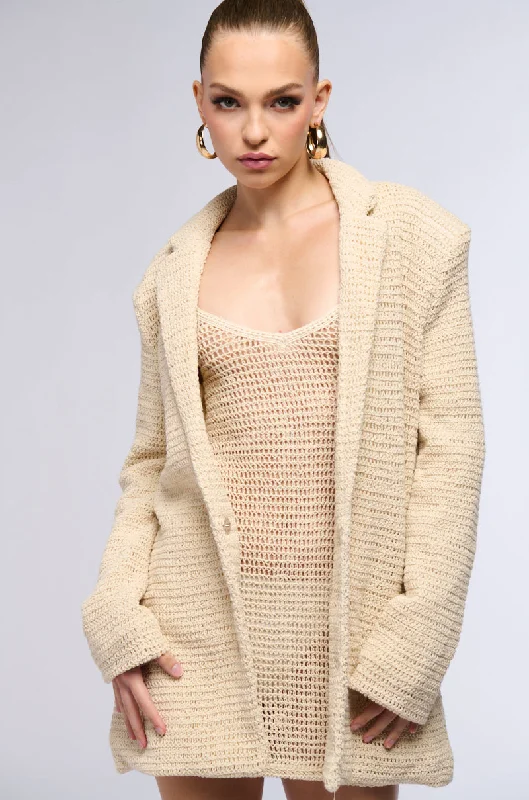 Limited-Time Price Drop!CLASSIC OVERSIZED CROCHET BLAZER