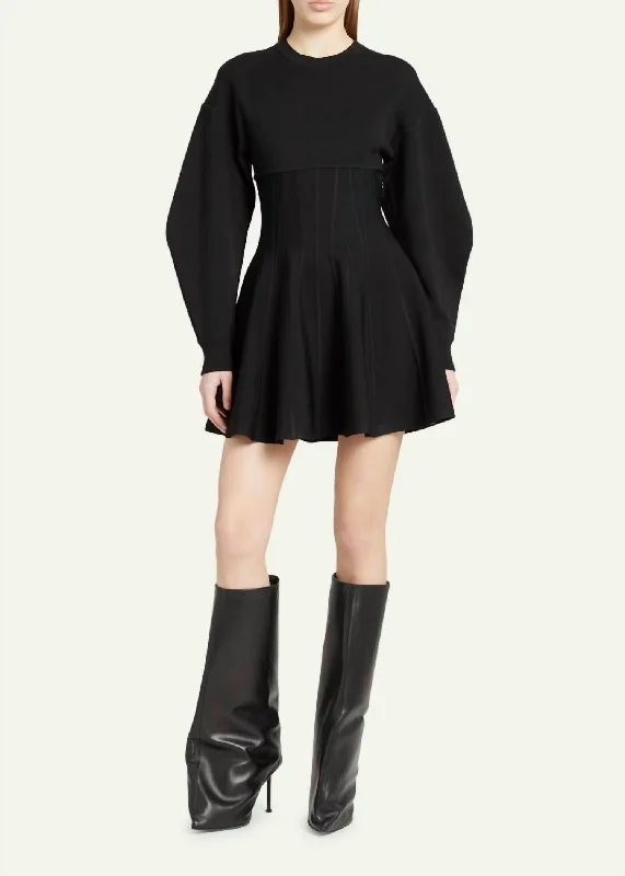Save Like Never Before!Corset Style Mini Dress In Black
