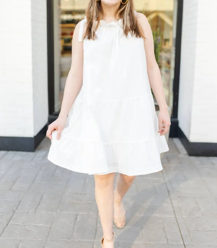 Unmissable Offers Await!Crochet Trim Tiered Mini Dress In White