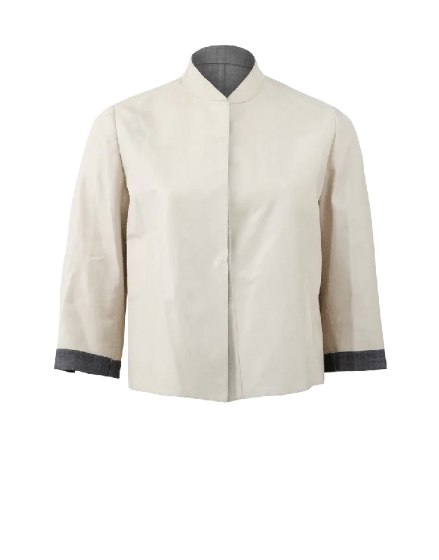 Save More When You Shop More!Cropped Leather Jacket