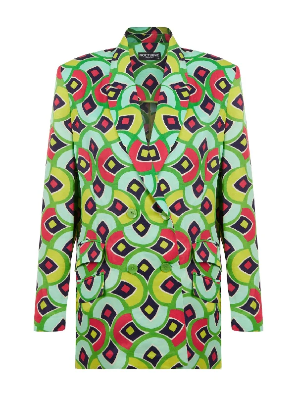 Shop More, Spend Less!Double-Breasted Print Jacket
