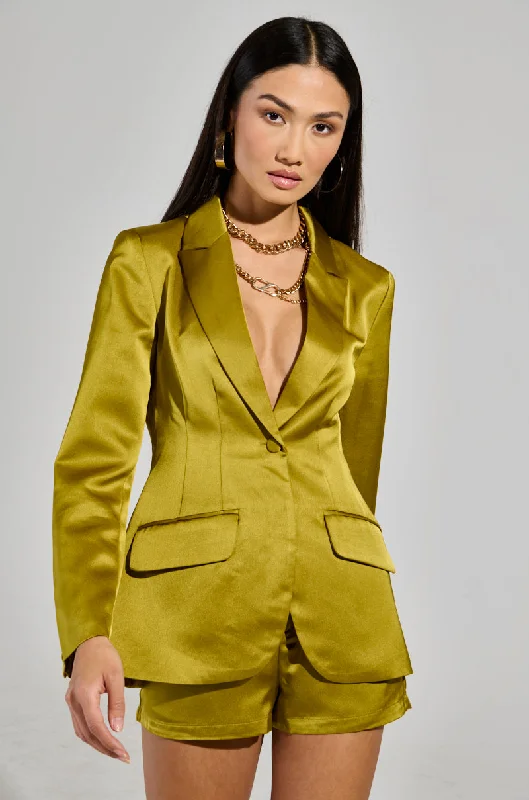Don’t Wait – Deals Won’t Last!DUSK TIL DAWN SATIN BLAZER