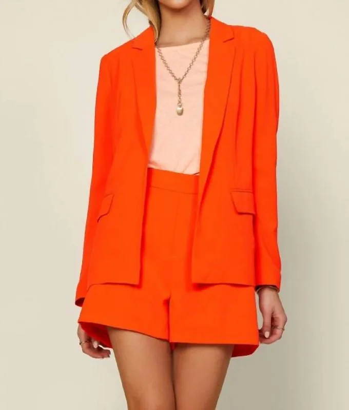 Today Only – Don’t Miss It!Eco Friendly Long Sleeve Blazer In Neon Orange
