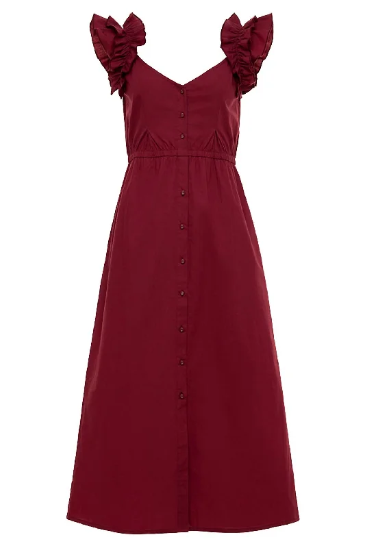 The Best Deals Won’t Wait!Eleanor Midi Dress In Rhubarb