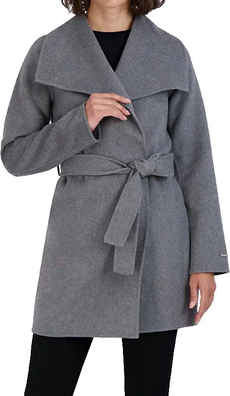 Shop the Hottest Deals!Ella Wool Wrap Coat In Ash Gray