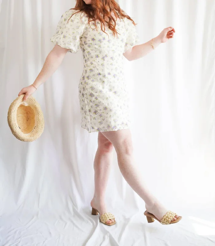 Shop Now and Save!Embroidered Floral Mini Dress In Lilac Floral