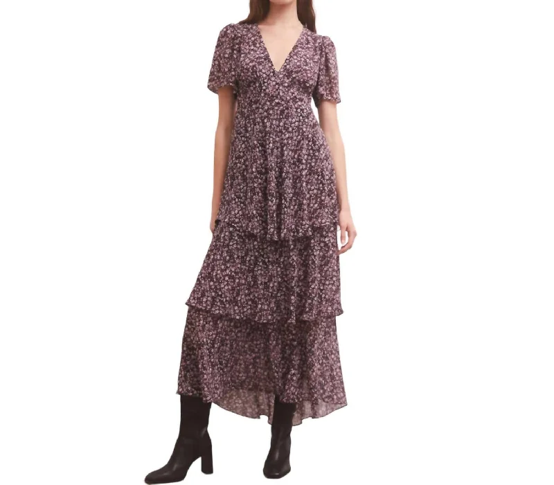 Limited Stock Available!Everly Floral Midi Dress In Black