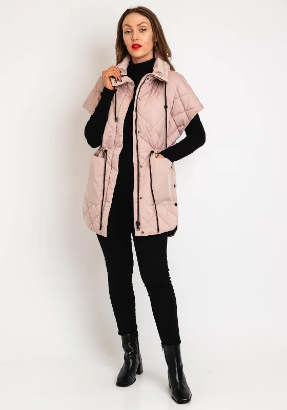 Get the Best for Less!Frandsen Drawstring Waist Quilted Gilet, Blush Pink
