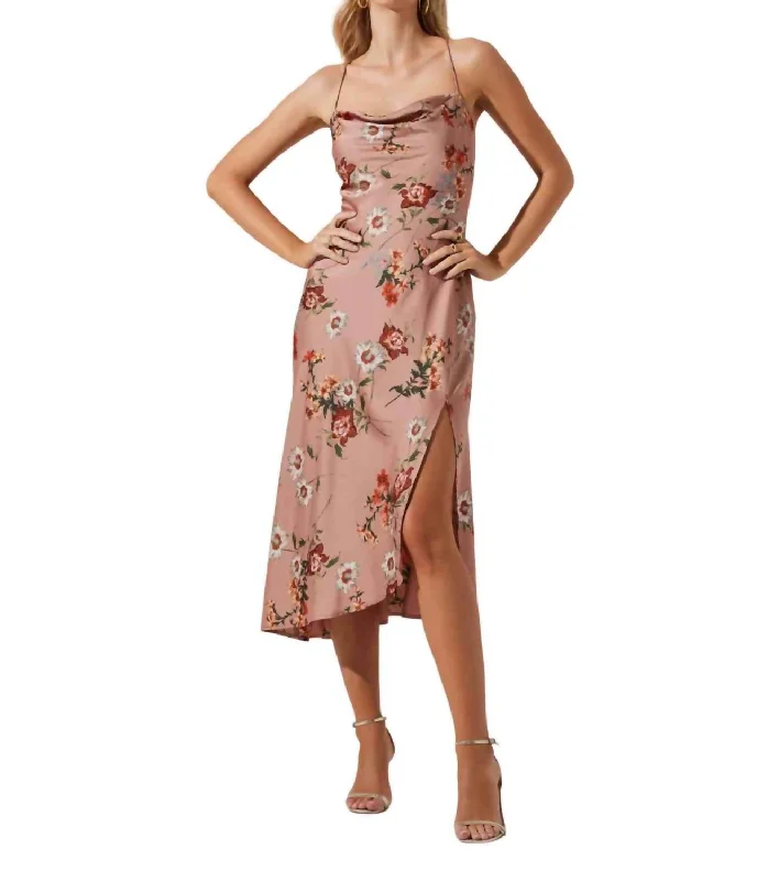 Must-Have Deals Inside!Gaia Floral Midi Dress In Dark Blush Floral