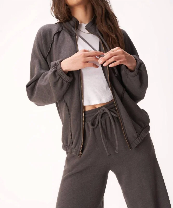 Shop Before It’s Gone!Go Get 'em Zip Front Jacket In Vintage Black