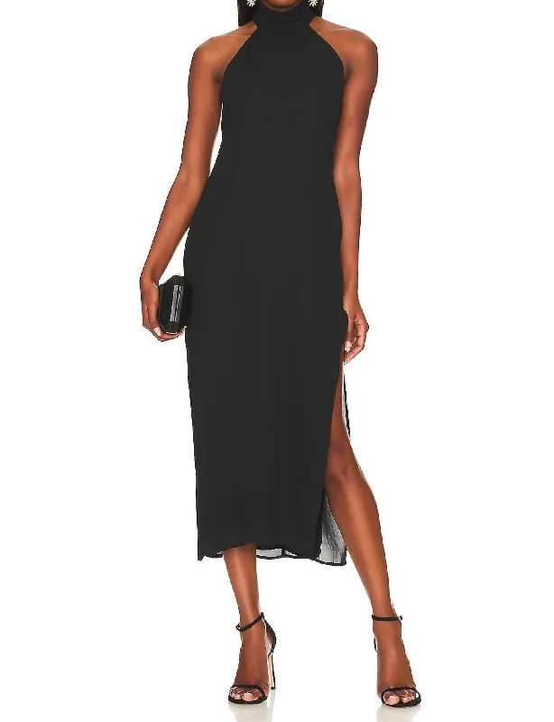 Your Wallet Will Thank You!Halter Midi Dress In Black